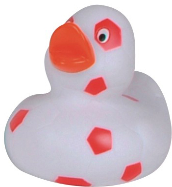 Quietsche-Ente Fußball, rot-weiß