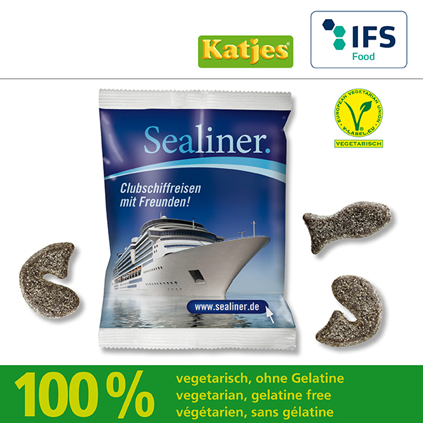 Katjes Salzige Heringe in kompostierbarem Werbetütchen