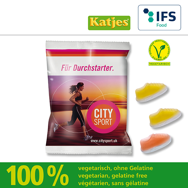 Katjes Jogger Gums in kompostierbarem Werbetütchen