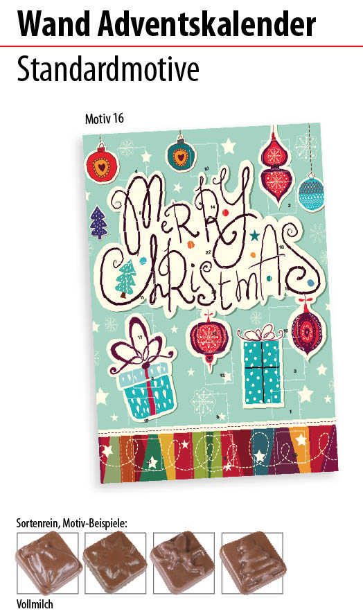 Wand Adventskalender Standardmotive