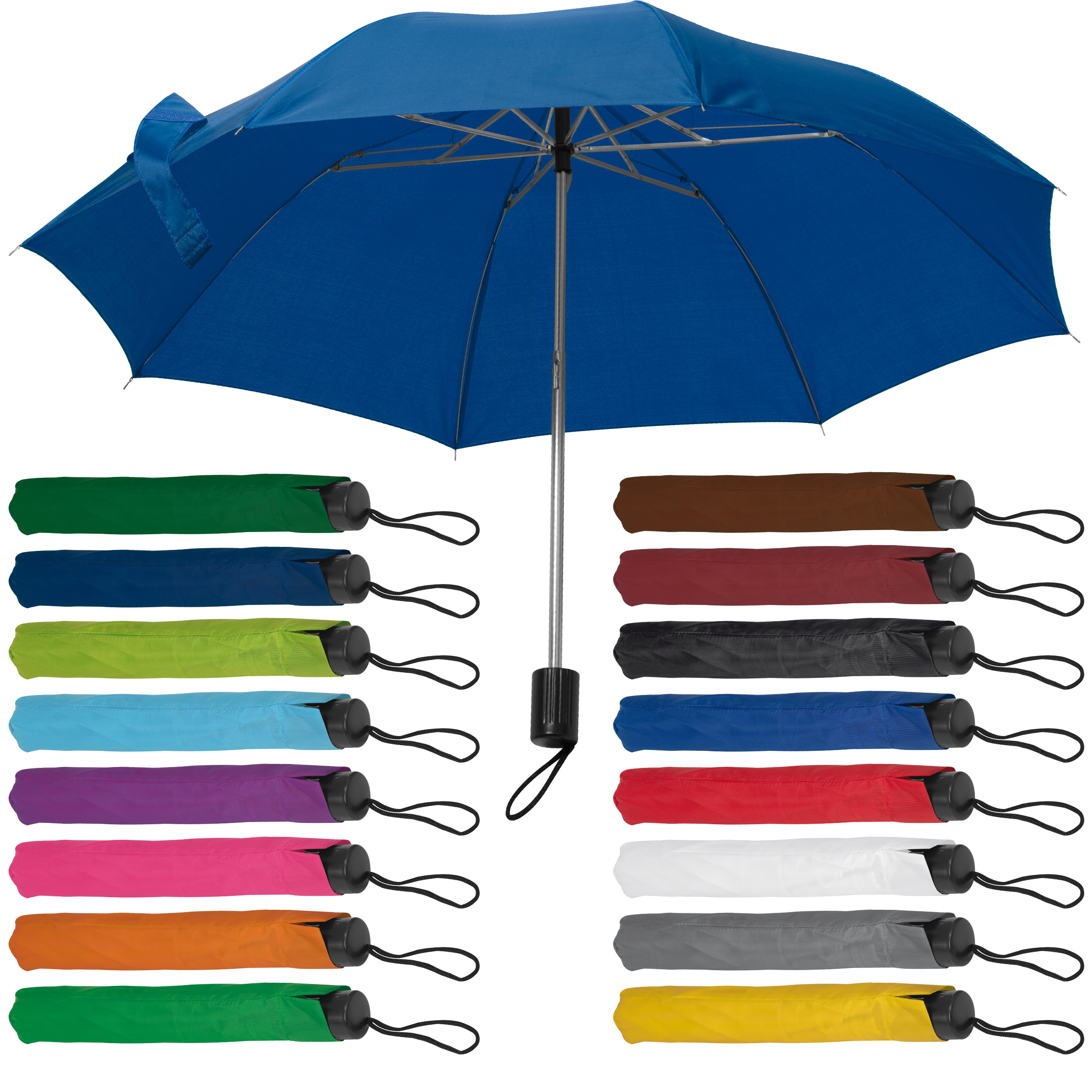 Teleskop-Taschenschirm aus Polyester mit Schutzhülle