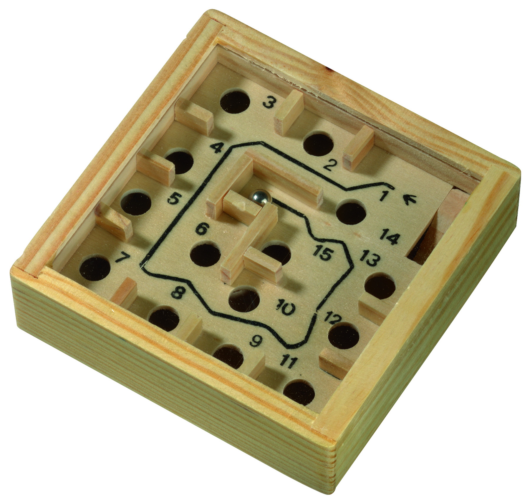 Holz-Labyrinth "Lost", 9 x 9 cm