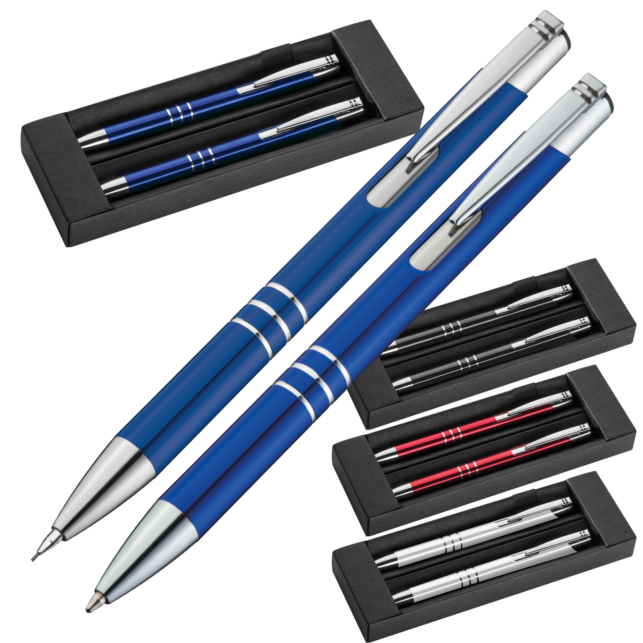 Schreibset mit Kugelschreiber und Druckbleistift aus Metall