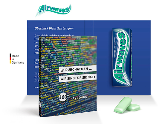 Werbekarte mit Wrigley's Airwaves