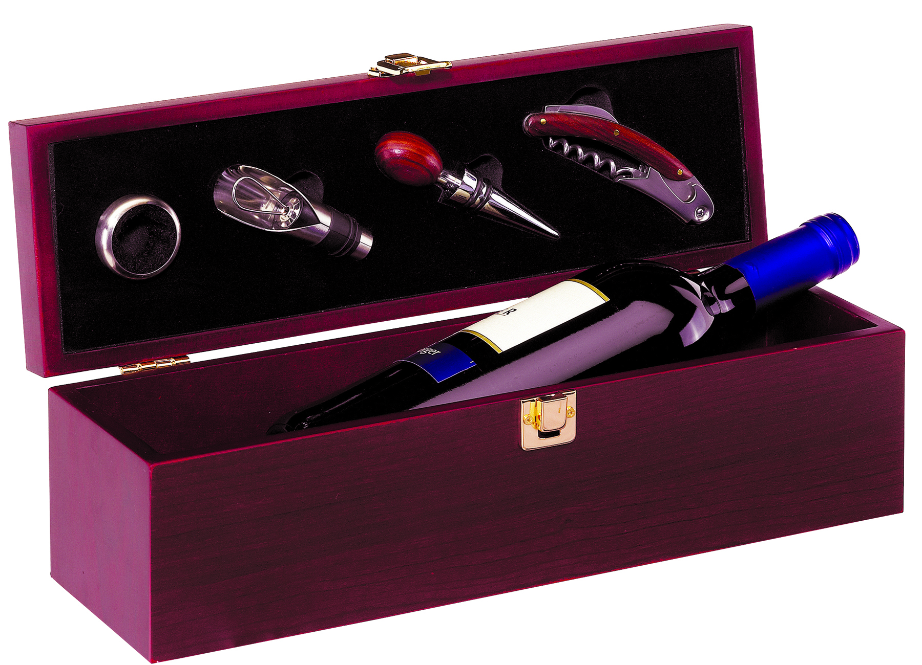 Weinset 4 tlg."Bordeaux" in Holzkiste