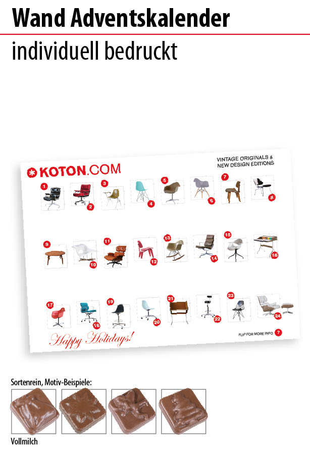 Wand Adventskalender individuell bedruckt