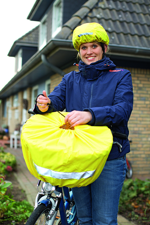 Reflektierender Regenschutz für Fahrradhelm