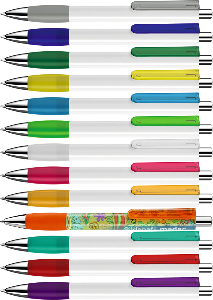 PUSH grip K transparent SI VIS Druckkugelschreiber