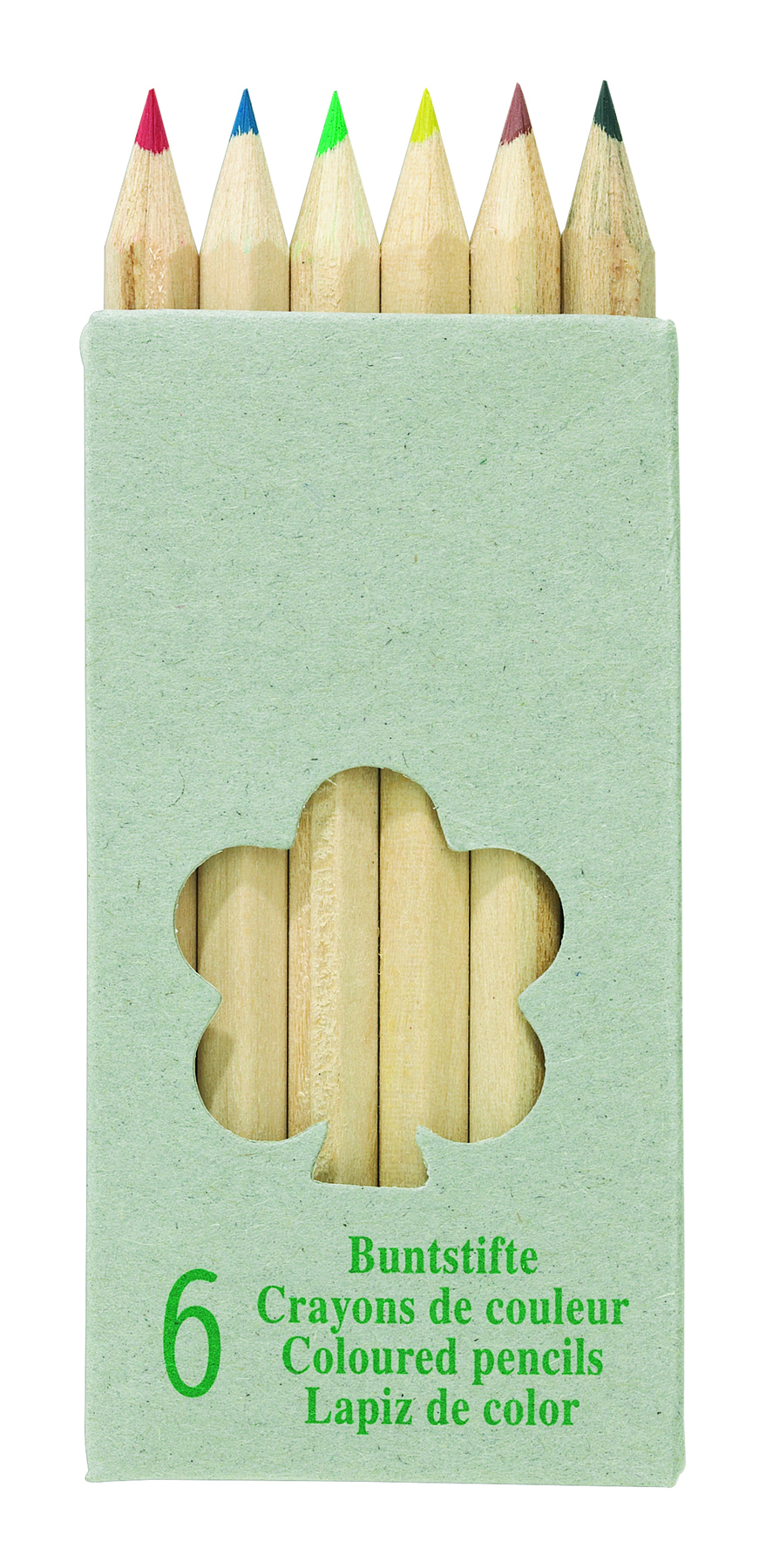 Naturholz-Buntstifte "Tiny tree", 6 Stk.