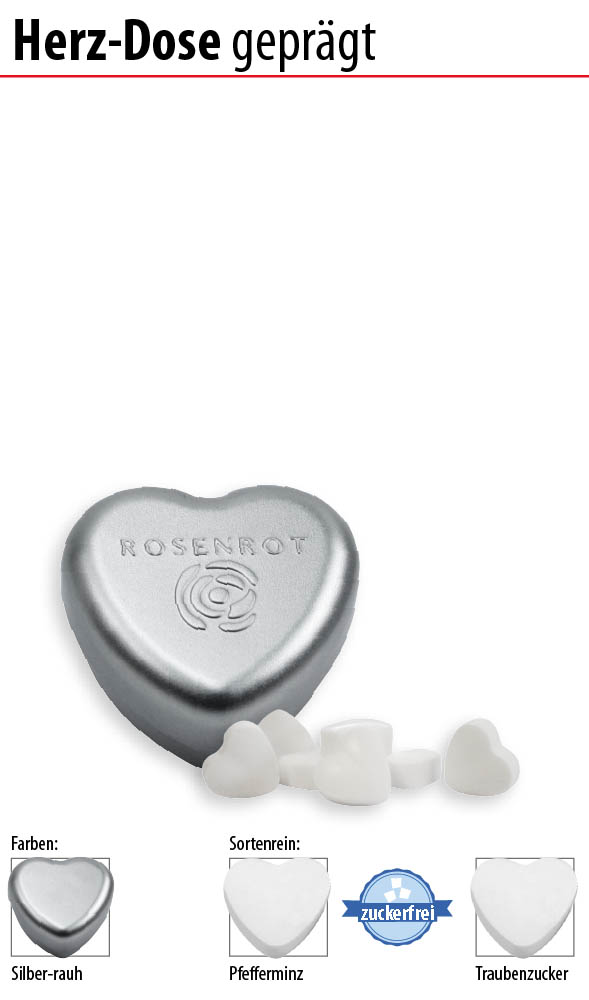 Herz-Dose geprägt