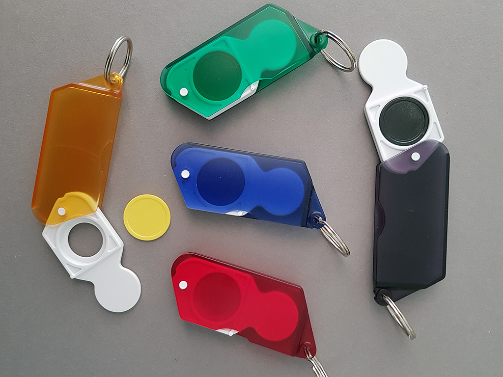 Schlüsselanhänger Einkauswagenlöser und Chip