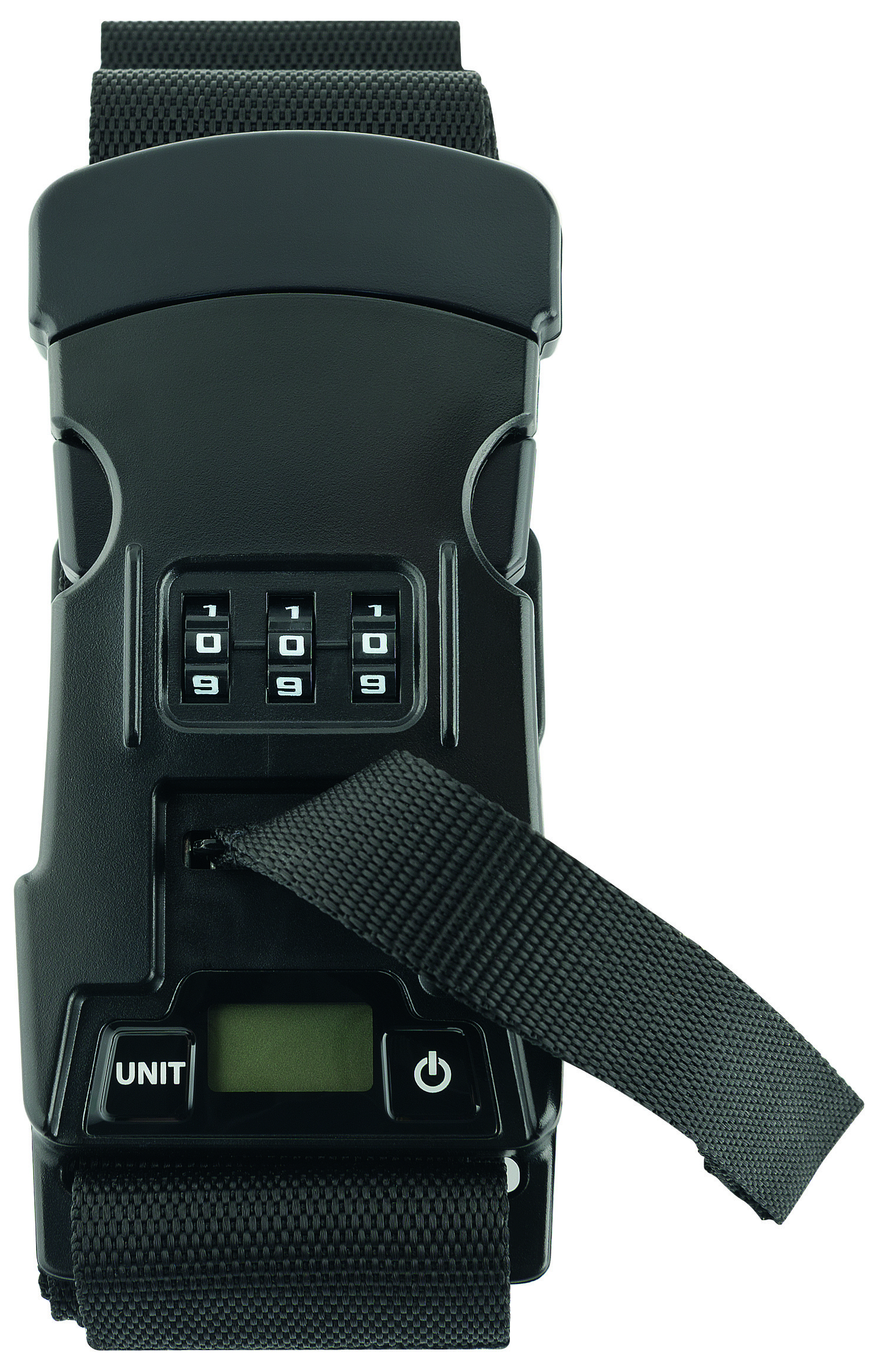 thanxx® Koffergurt & Waage "Lock&Check" schwarz