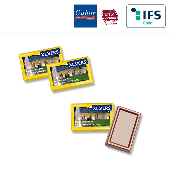 MINI-Schokoladen-Täfelchen im Flowpack