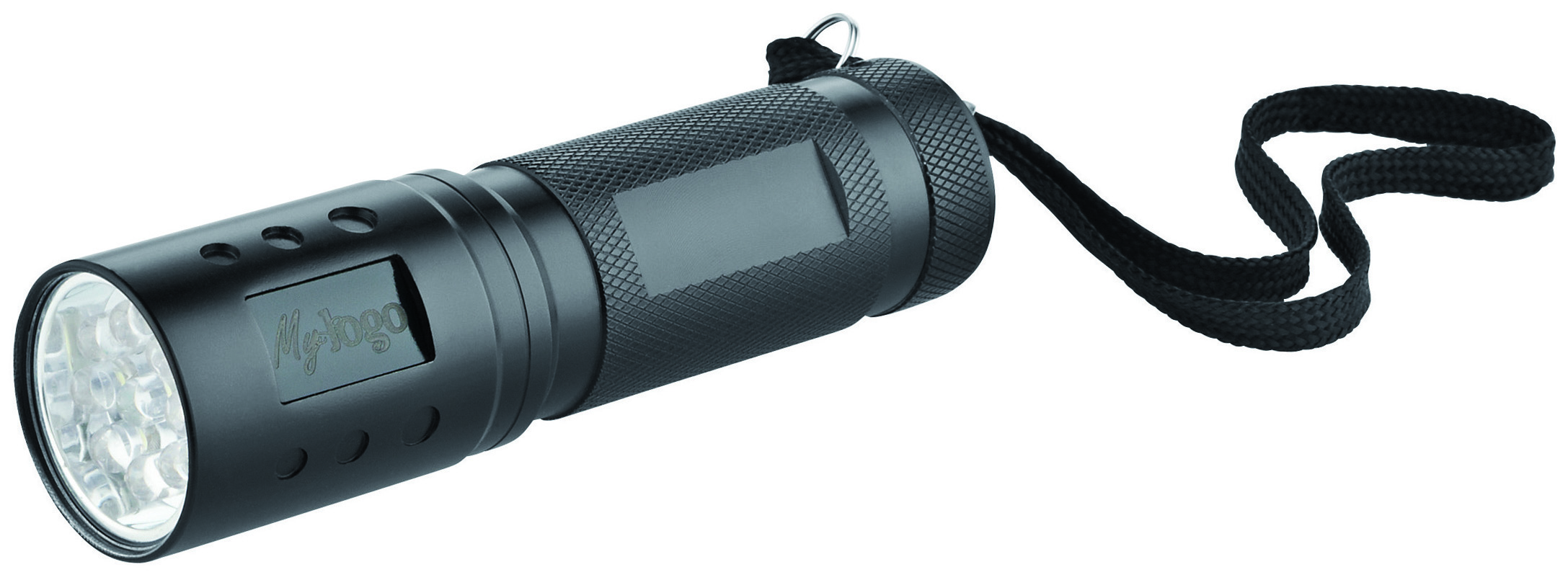 Metmaxx® LED Megabeam Taschenlampe "LogoBackLight" schwarz