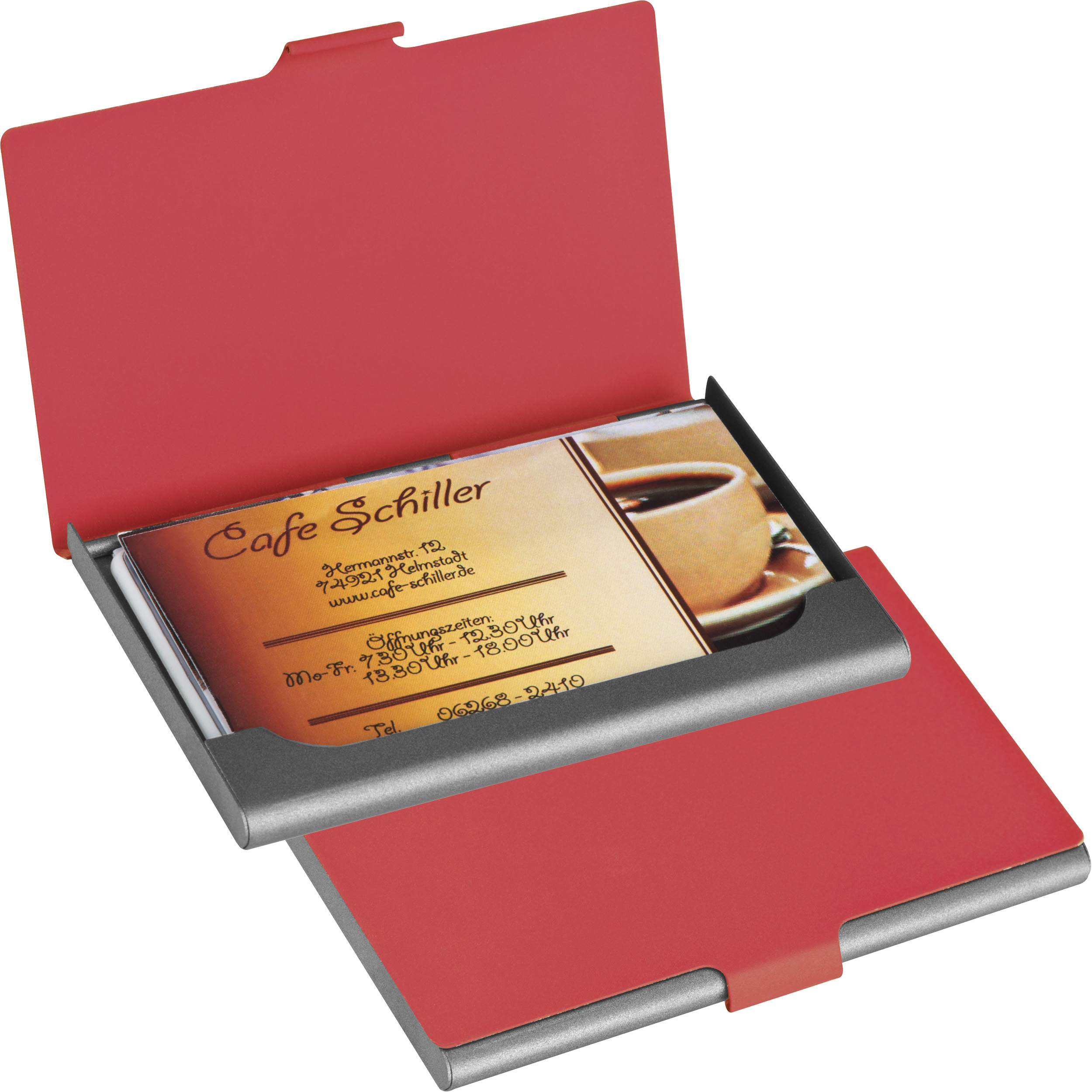 Visitenkartenetui mit gummiertem Deckel