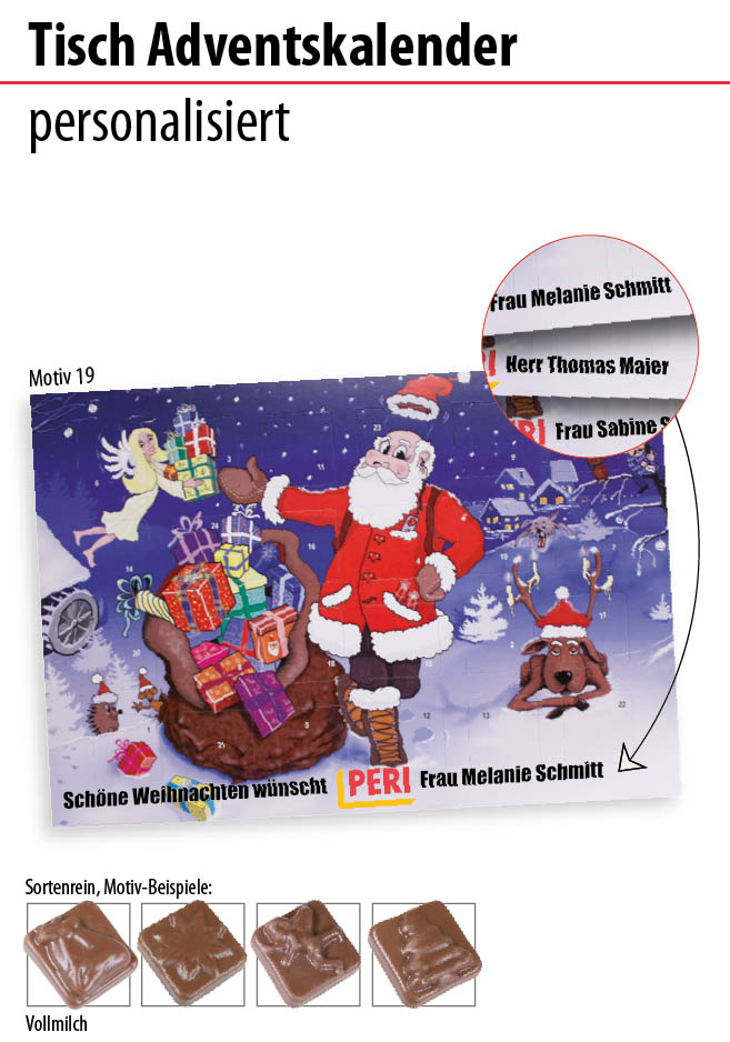 Tisch Adventskalender personalisiert