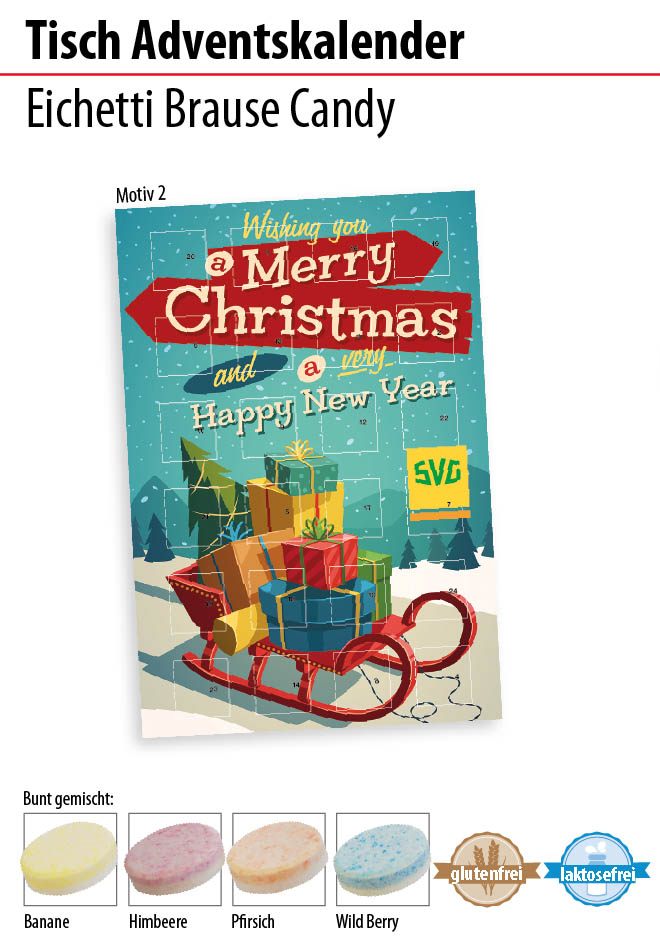 Tisch Adventskalender mit Brause Candy
