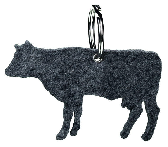 Wollfilz Schlüsselanhänger Kuh