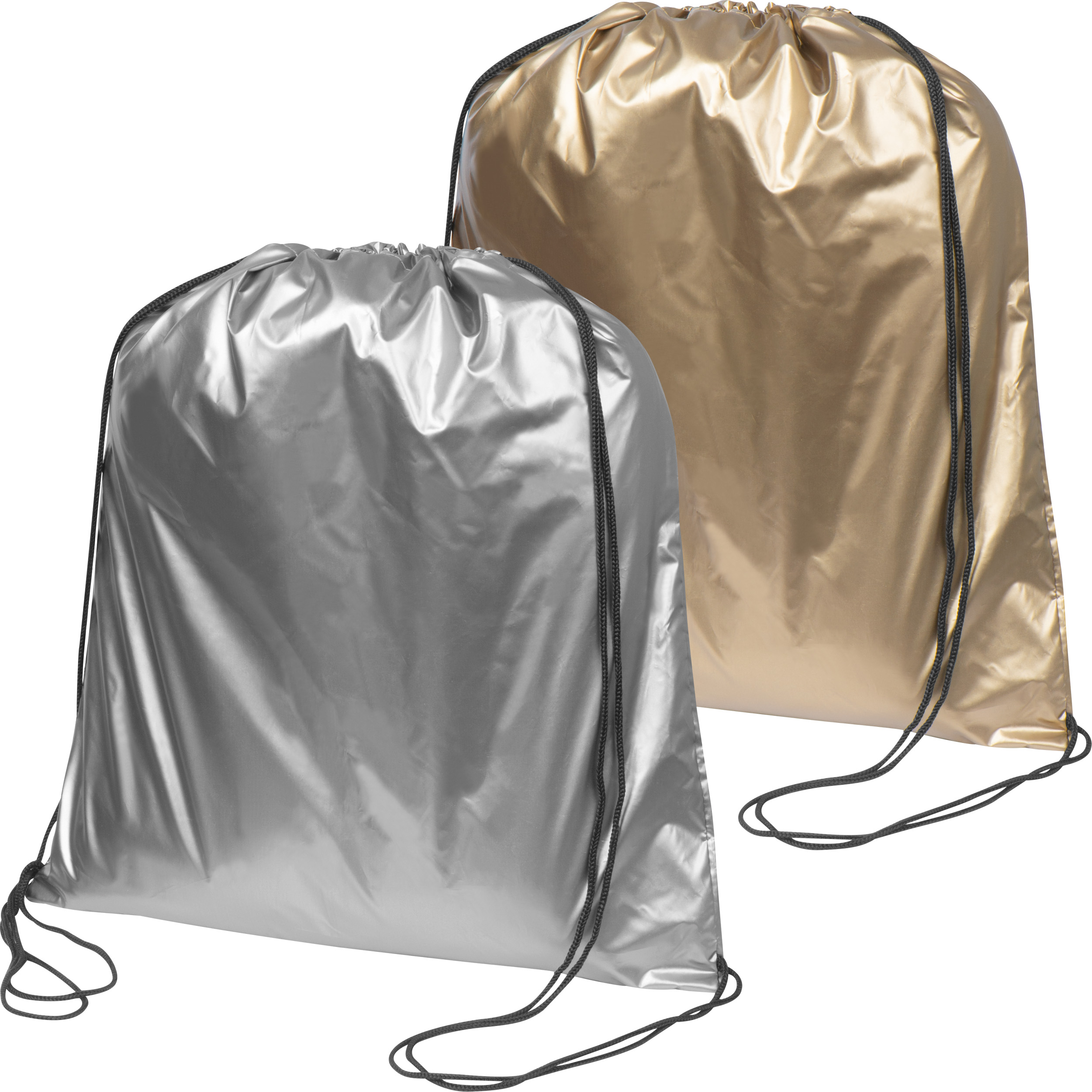 Gymbag aus Polyester in metallic Farben