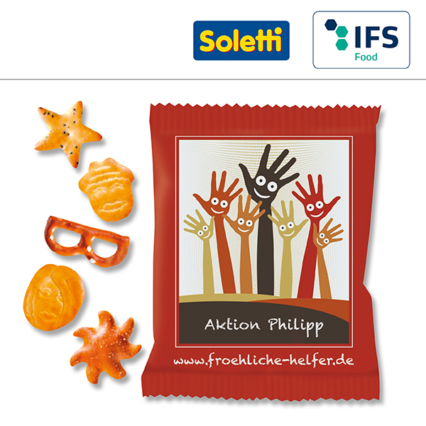 Happy-Mix in kompostierbarem Werbetütchen