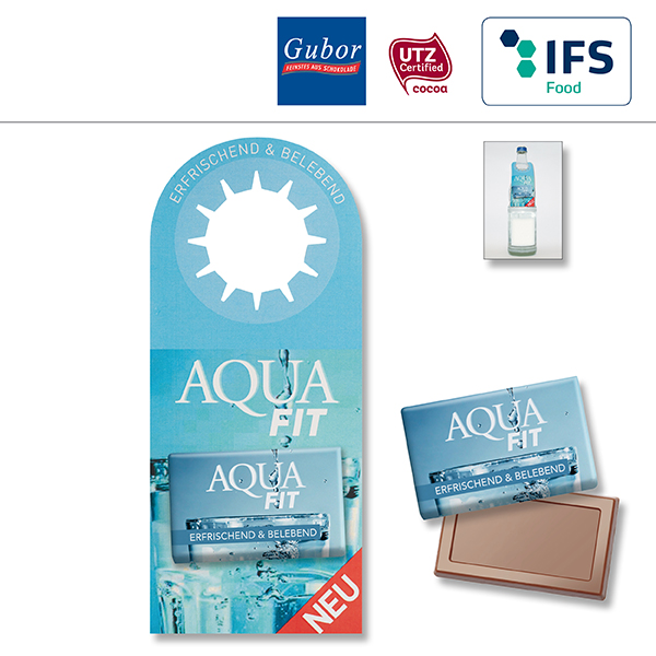 Promo-Flaschenanhänger mit Ahoj Brause Pulver-Tütchen