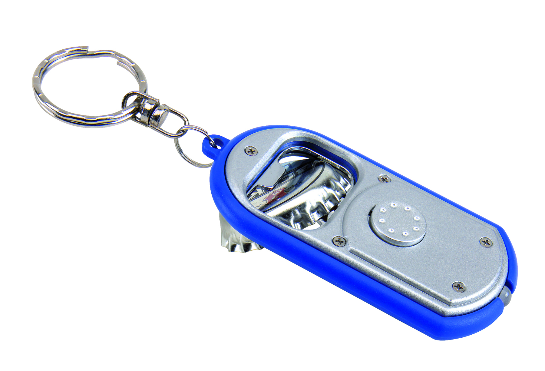 Schlüsselanhänger m. Öffner & Licht, rot