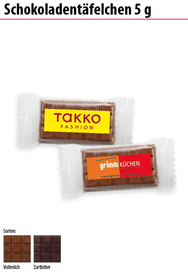 Schokoladentäfelchen 5g