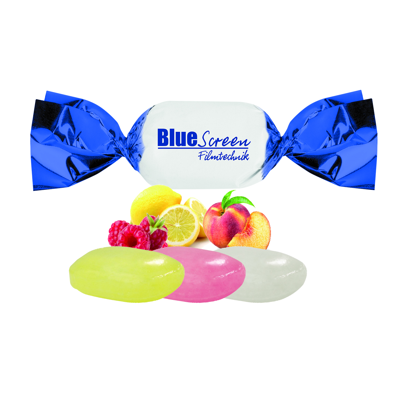 Bonbon im metallisierten Wickler, Multivitamin flüssig gefüllt