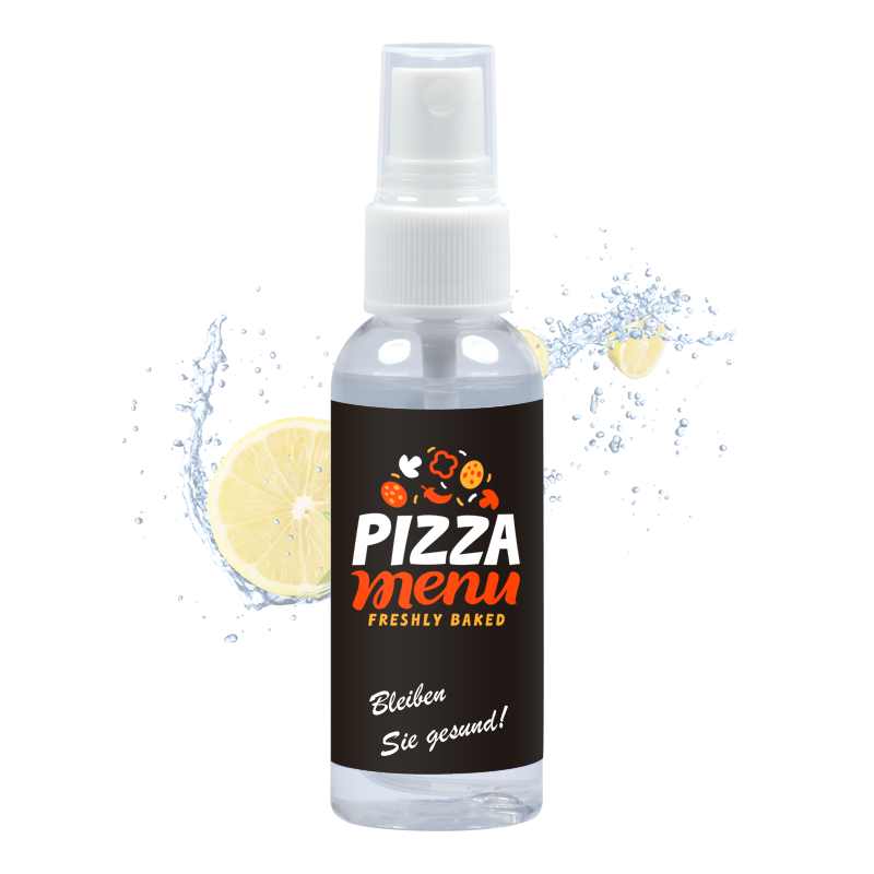 Desinfektionsmittel 50ml für Unterwegs als Spray - Mit eigenem Logo