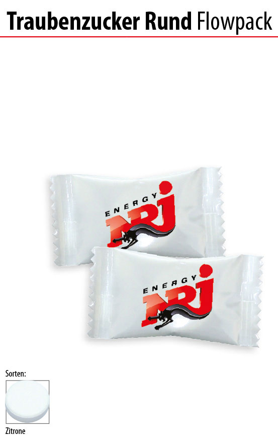 Traubenzucker rund Flowpack