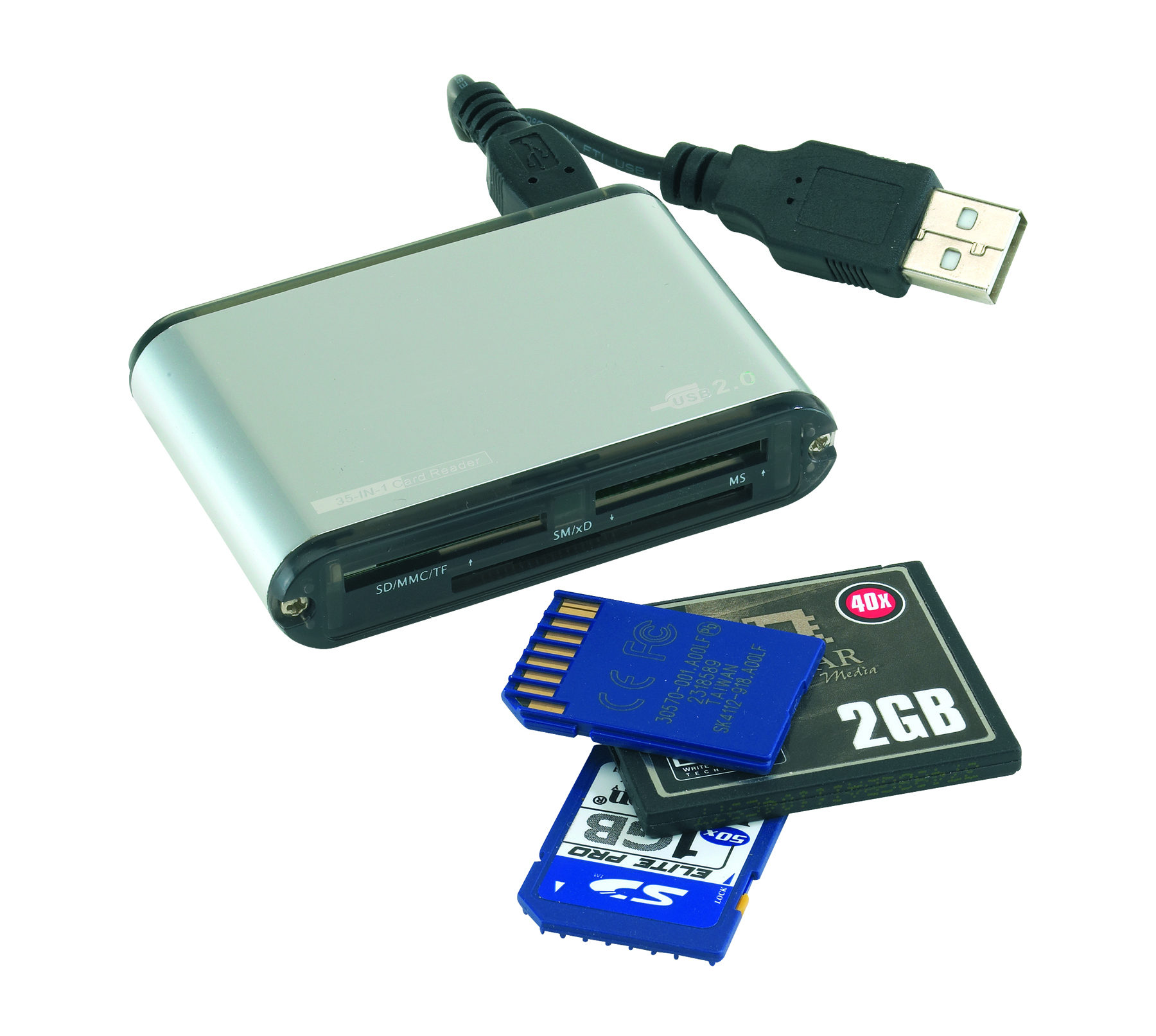 35-in-1 Kartenleser im Alugehäuse