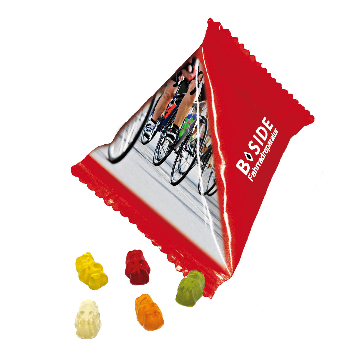 Fruchtgummi Tetraeder, "Smiley"