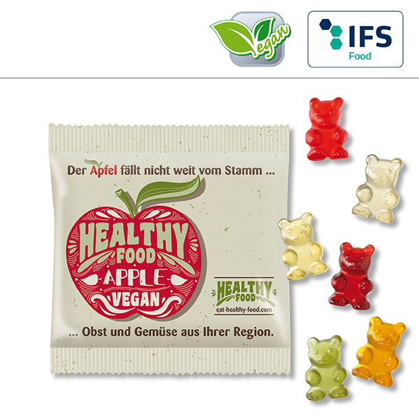 Vegane* XXL-Bärchen in kompostierbarem Werbetütchen