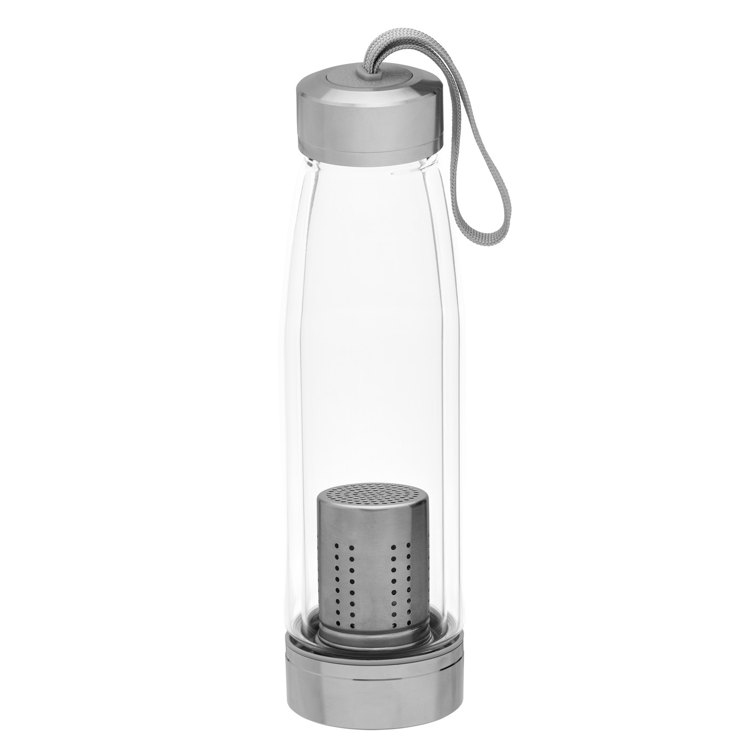 Glasflasche mit Teesieb REFLECTS-HAMINA GREY