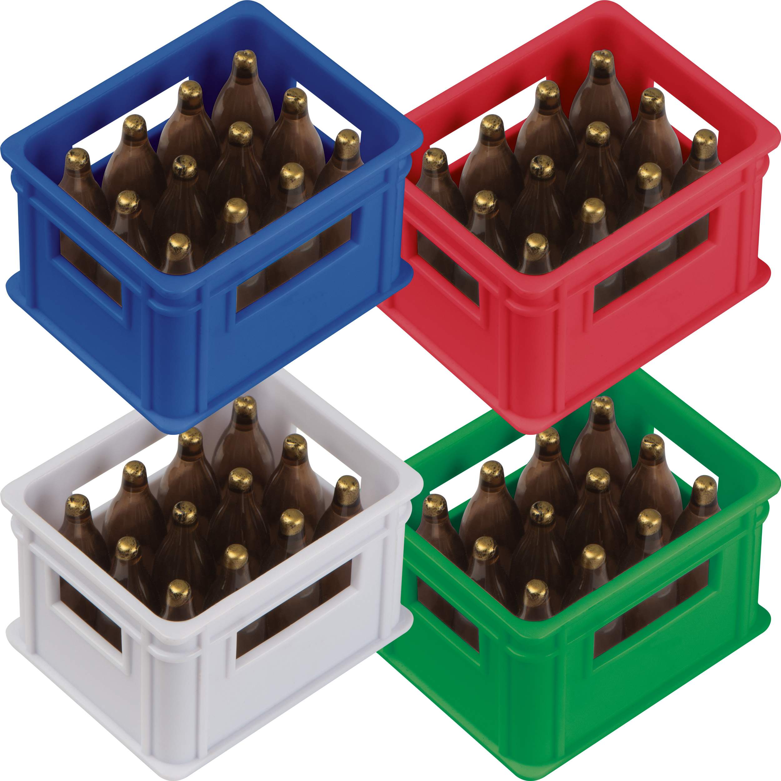 Flaschenöffner in der Form eines Bierkastens