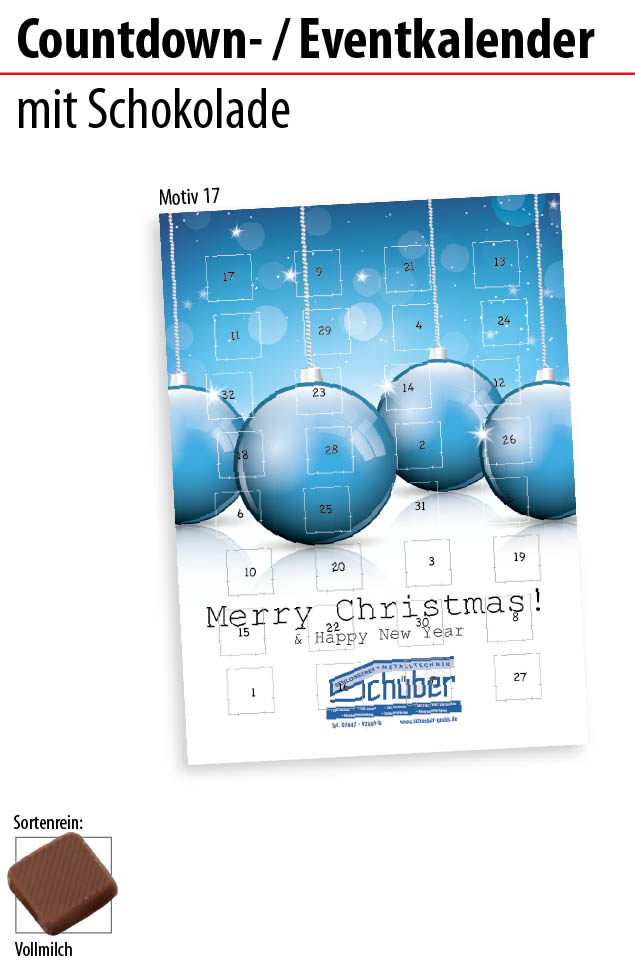 Wand Eventkalender individuell bedruckt