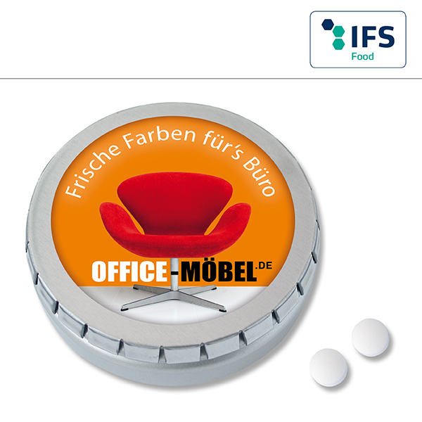 MINI-Drück-mich-Dose mit Pfefferminz Gold- oder Silbernuggets