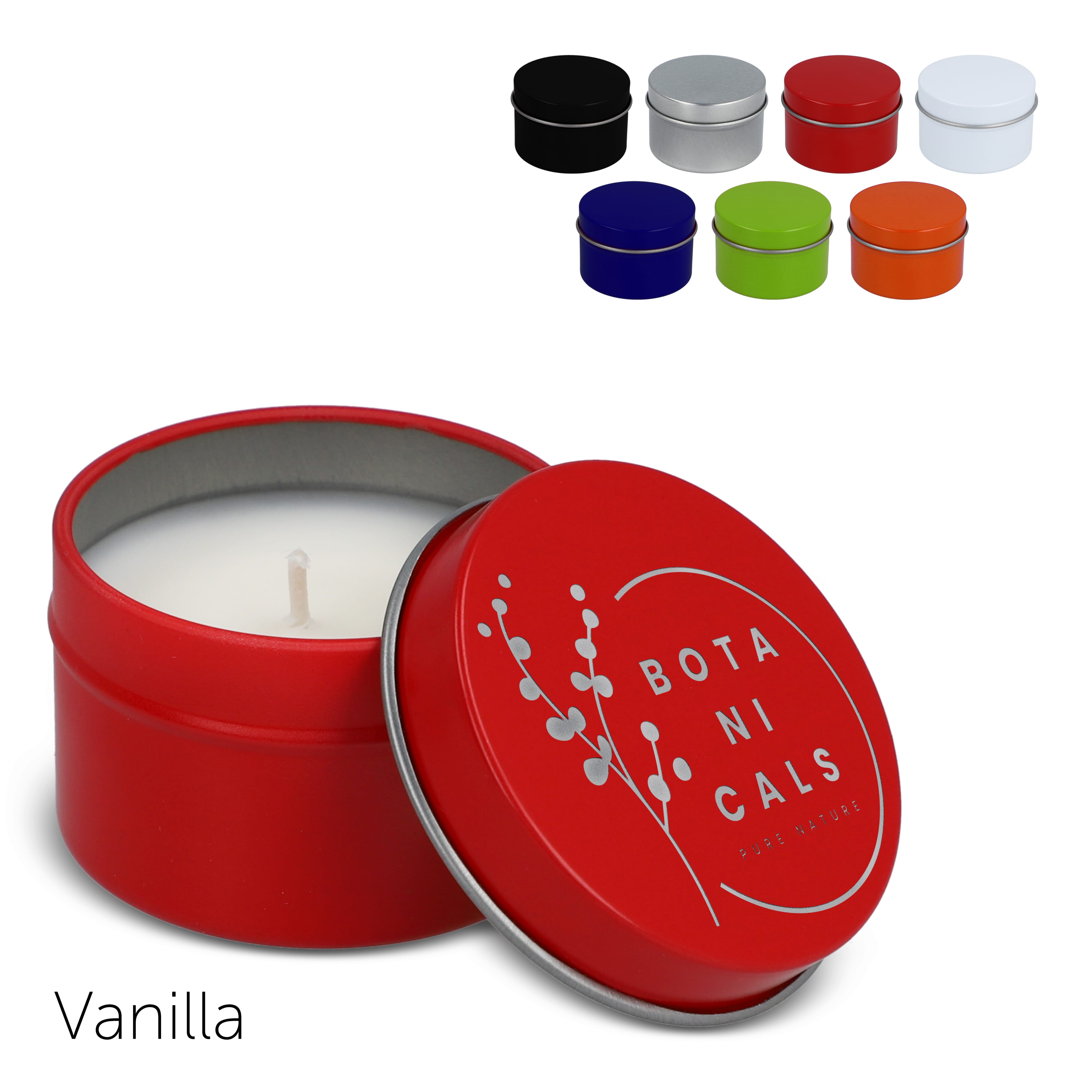 Scented candle round recycled tin