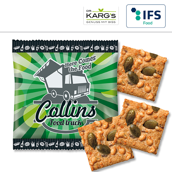 3er Vollkorn-Snack in kompostierbarem Werbetütchen