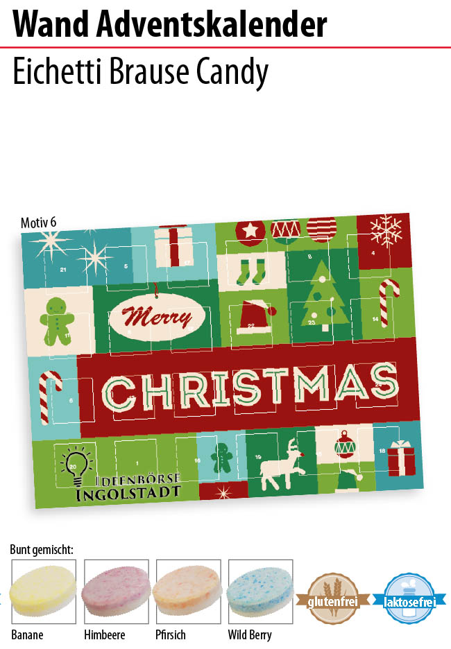 Wand Adventskalender mit Brause Candy