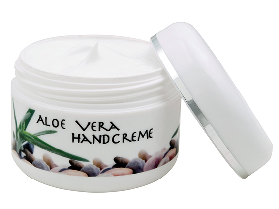 Aloe Vera Aufbaucreme in 50 ml Tiegel weiß - Tampondruck