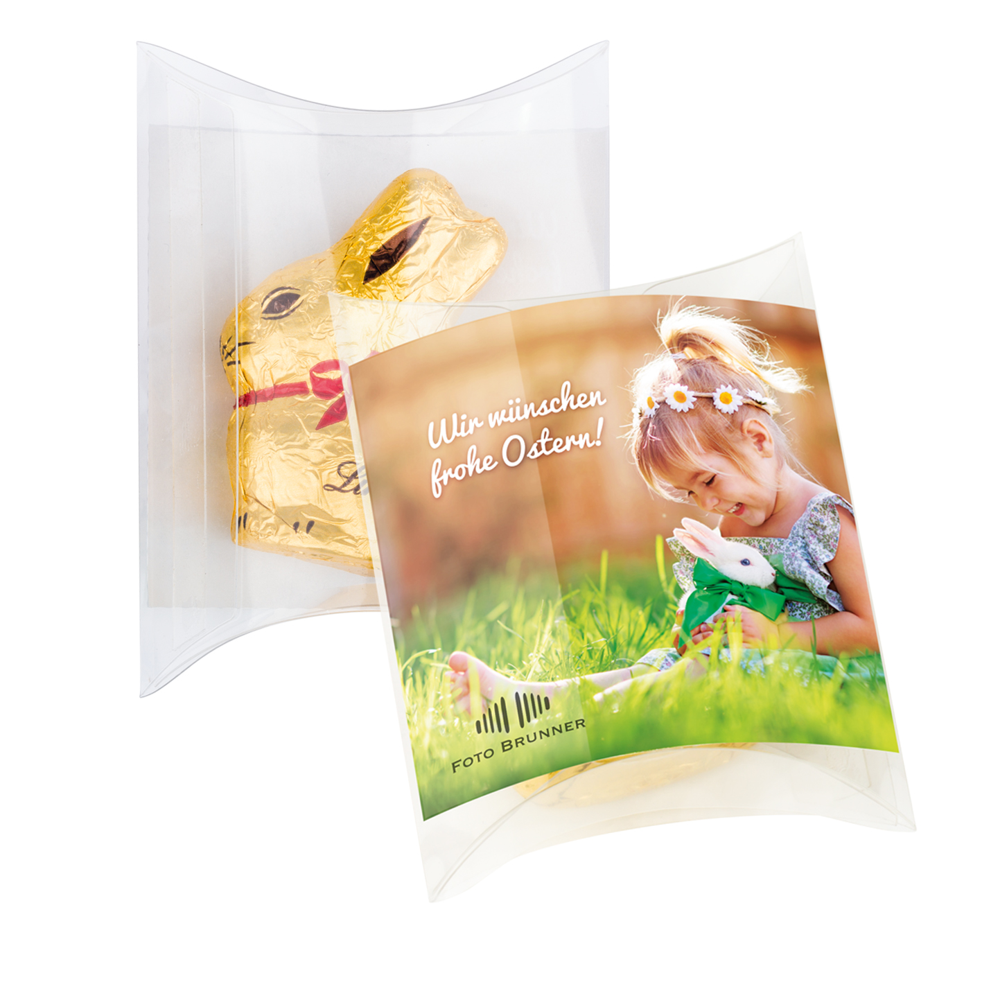 Klarsichtkissen mit Lindt Goldhase