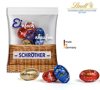 Lindt Lindor Schokoeier im Werbetütchen