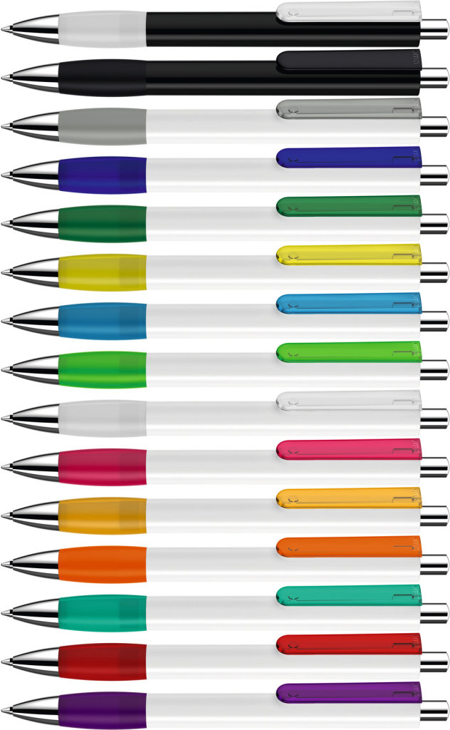 PUSH grip K transparent SI Druckkugelschreiber