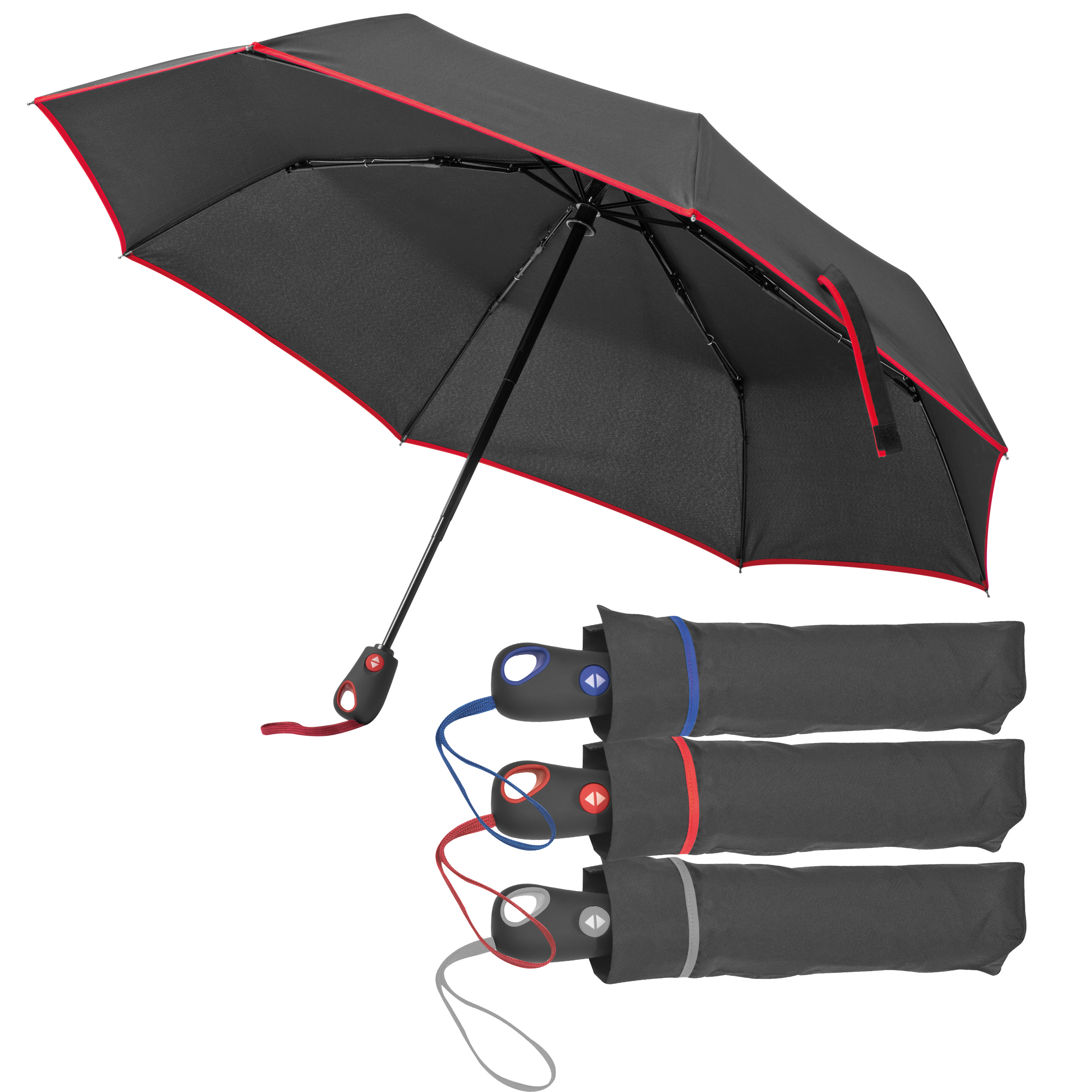 Taschenschirm aus Pongee mit Fiberglas-Gestänge