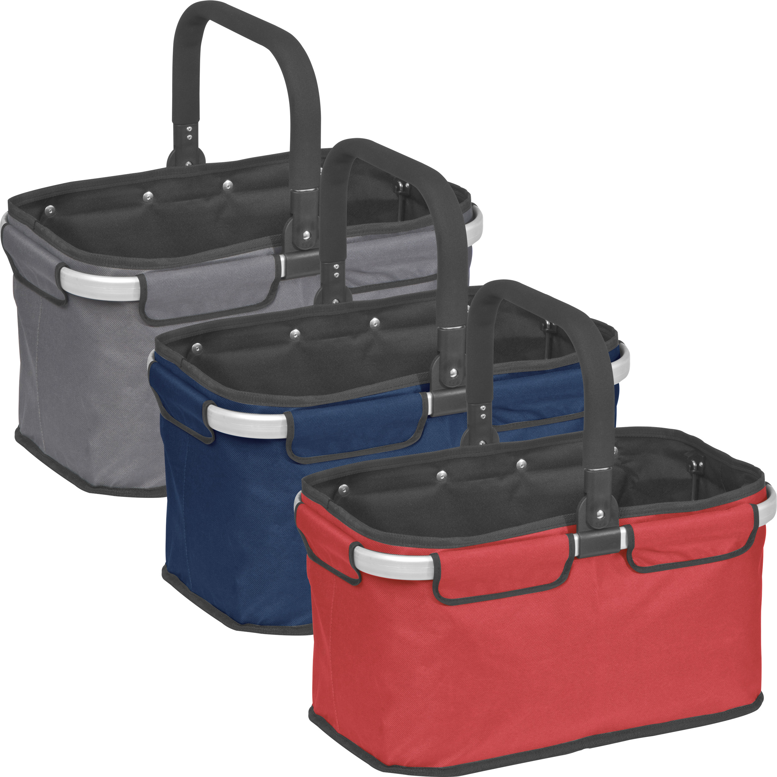 Einkaufskorb aus Polyester mit Tragehenkeln aus Aluminium