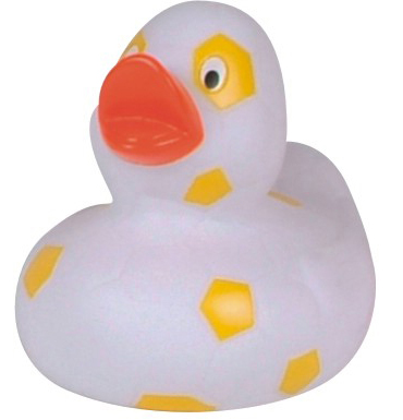 Quietsche-Ente Fußball, gelb-weiß