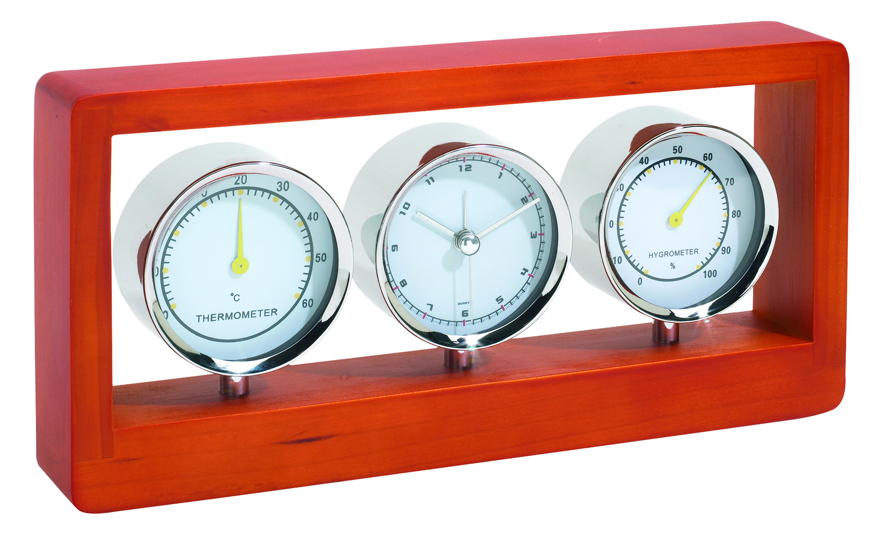 Echtholz-Wetterstation "Frame", 3-tlg.