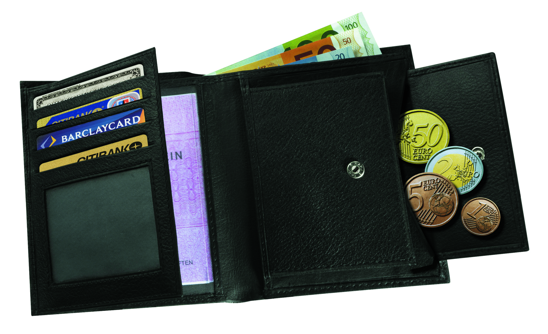 Echt Leder Geldbörse "Messina", schwarz