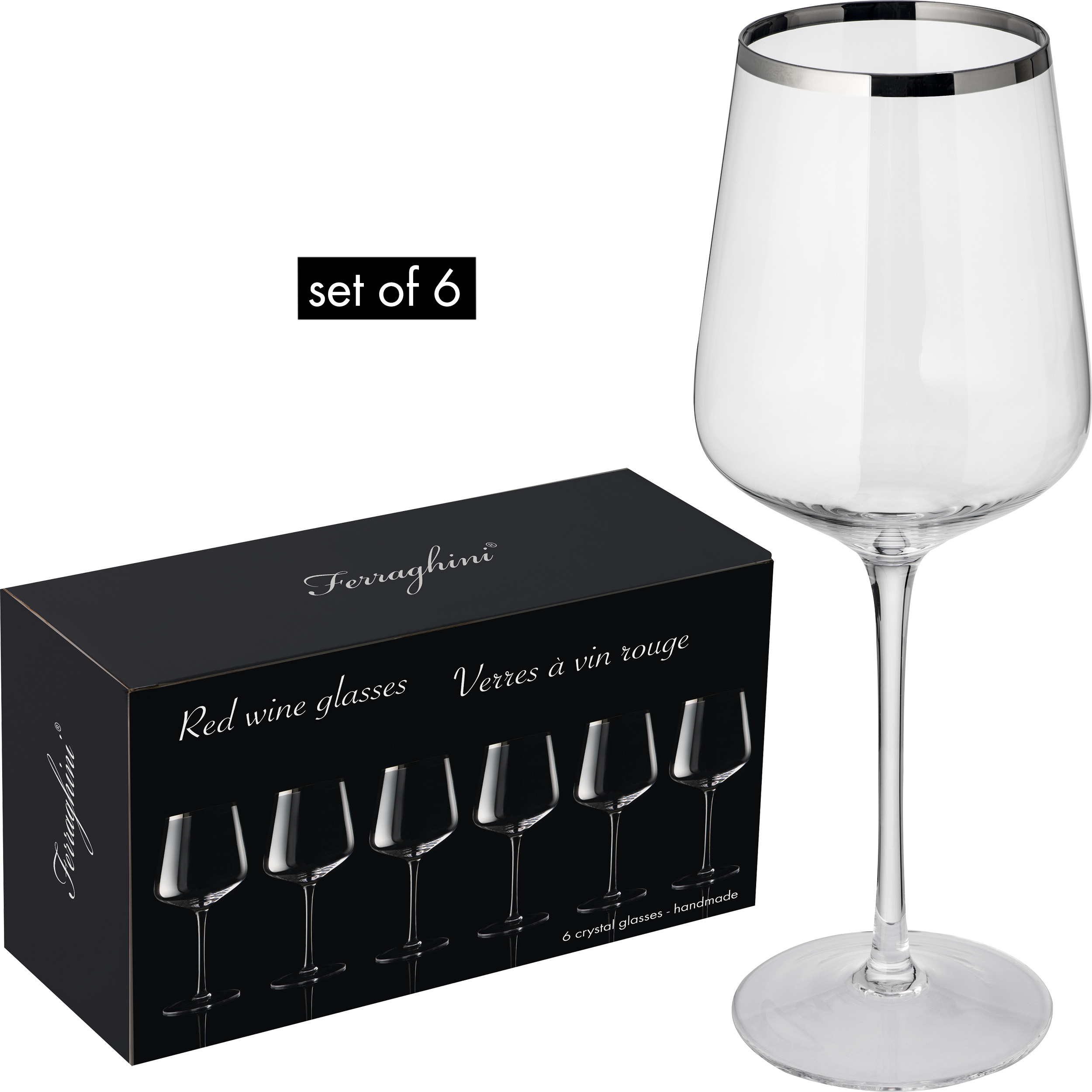 Set aus 6 Rotweingläsern